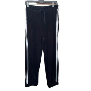 Signature studio black and white velvet joggers size extra large waist 15"